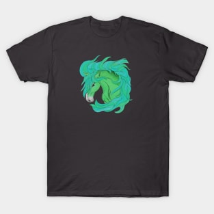 Horse Totem Animal Variant Sea Green T-Shirt